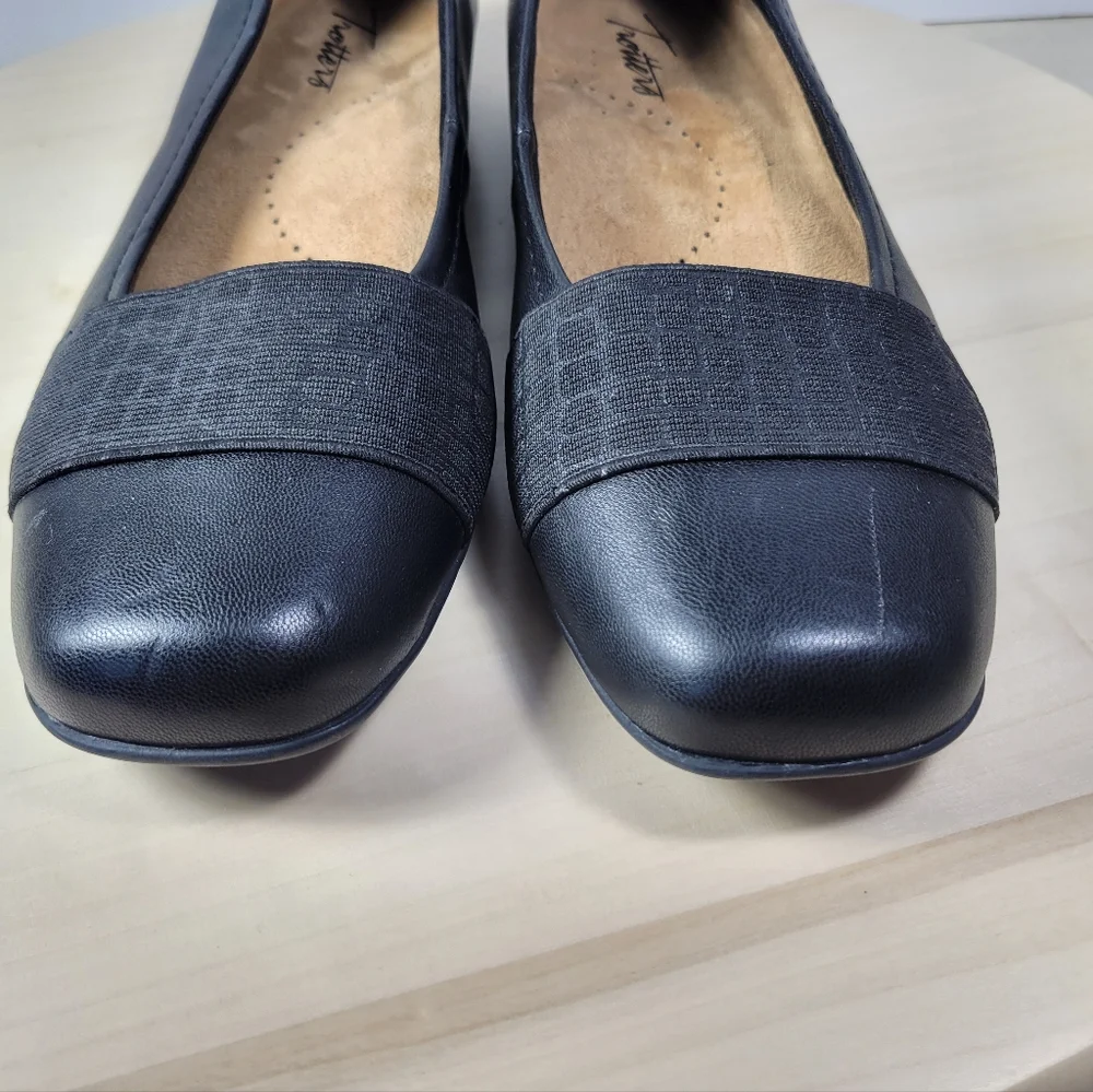 Trotters Samantha Flat Black Square Toe Ballet Flats Croc Women's Size 7.5‎ M - Picture 9 of 11